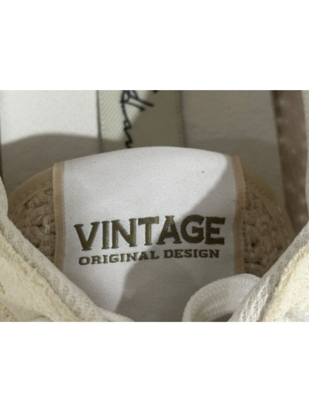 Vintage Havana Women's Woven Sneakers Beige Lace-Up Casual Shoes Size 5.5 - Picture 9 of 11